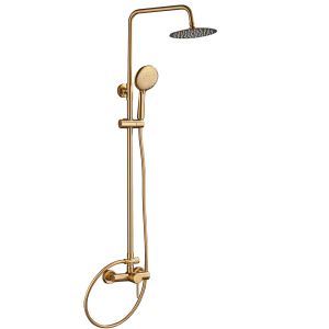 Valaz barra de ducha redonda ajustable 120cm dorado cepillado - 30cm