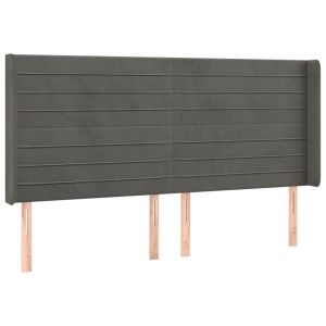 vidaXL cabecero con orejas de terciopelo gris oscuro 183x16x118/128 cm
