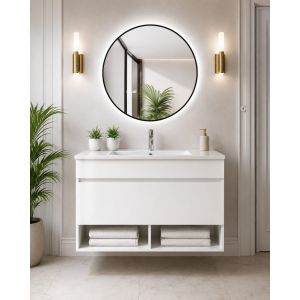 Mueble de baño con lavabo nebari sin espejo 80x40 cm blanco