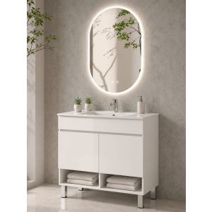 Mueble de baño con lavabo nebari sin espejo 90x40 cm blanco