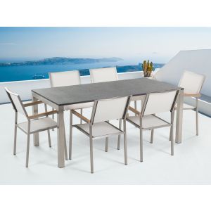 Conjunto de comedor gris grosseto