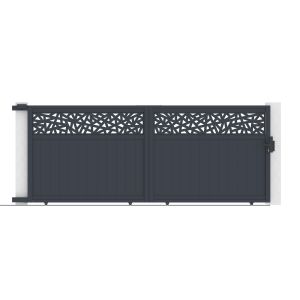 Puerta corredera dolomite ruivo 4 m h160 + poste eiffel 20x20