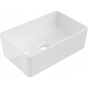 Lavabo cerámico sobre encimera, 36,5x23,5x12 cm, blanco