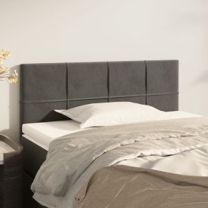 Cabecero de terciopelo gris oscuro 80x5x78/88 cm eso4260