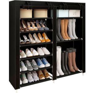Armario zapatero tela para zapatos y botas nyana home 110x120x30cm negro