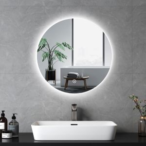 Emke espejo baño LED redondo 60cm, táctil, regulable