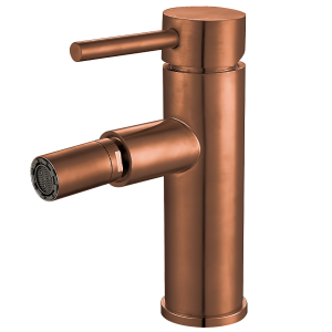 Valaz grifo de bidet monomando redondo caño recto oro rosa cepillado