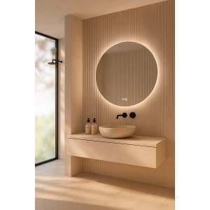 Espejo de baño calma plus ø80, app y antivaho