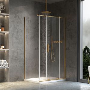 Rea cabina de ducha montana gold brush 140x90, 140x90x200,5 cm