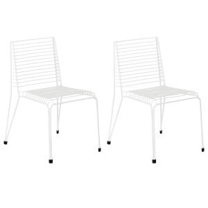 Conjunto de 2 sillas de jardín chieve metal blanco