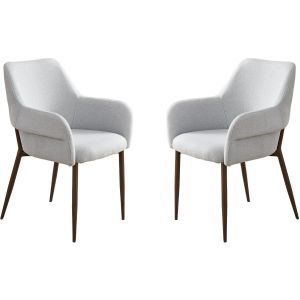 Lote de 2 sillas de comedor "jade" con reposabrazos - gris claro