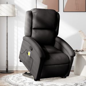 Sillón reclinable de masaje elevable tela negro qweo2732