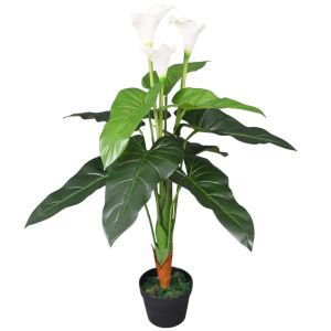 Planta cala lilly artificial con macetero 85 cm blanca eerf8924