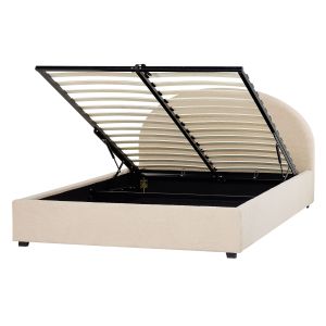 Cama con almacenaje vaucluse bouclé beige 140 x 200 cm