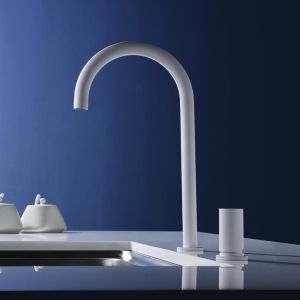 Imex - grifo monomando de cocina alto blanco serie manacor