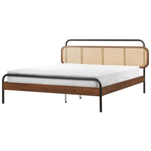 Cama ratán boussicourt 160 x 200 cm marrón oscuro