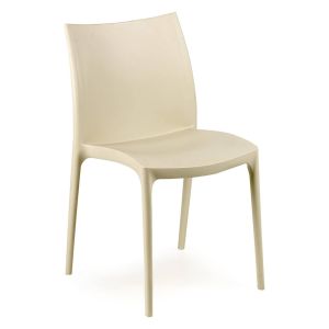 Silla de exterior grover, apilable, de plástico beige