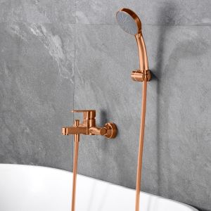 Imex - grifo monomando ducha y bañera oro rosa serie roma