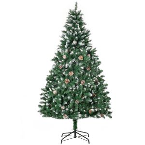 Árbol de navidad 90x90x180 cm PVC, acero color verde Homcom