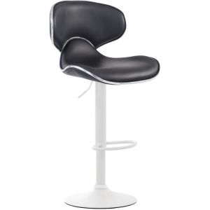 Taburete de bar - blanco/negro - ajustable 88-108 cm