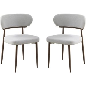 Lote de 2 sillas de comedor "elora" imitación madera - gris claro