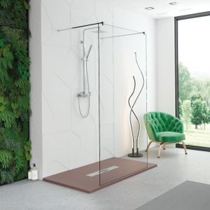 Mampara fija ducha 110  cm 1 hoja doble brazo manacor cromado 110  cm