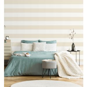 Papel pintado gaulan  de rayas beige  5.33m²