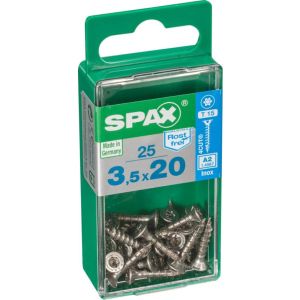 Caja 25 unid. Tornillo madera spax cabeza plana inox a2 3,5x20mm
