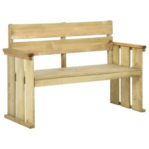 vidaXL banco de jardín de madera de pino impregnada 121 cm