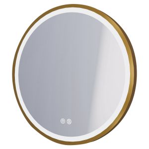 Espejo luminoso alexine - marco oro cepillado - ø80 cm