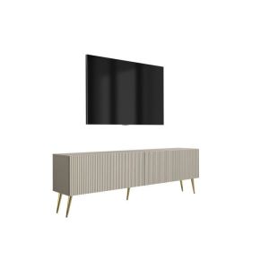 Mueble tv contemporáneo - frentes ranurados - cachemira - 170x32x52 cm