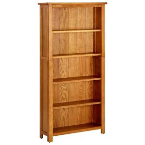vidaXL estantería de 5 niveles de madera maciza de roble 70x22x140 cm