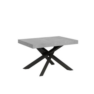Mesa extensible - cemento antracita - 90x140 cm