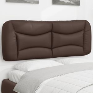 Cabecero de cama acolchado cuero sintético marrón 140 cm eso7831