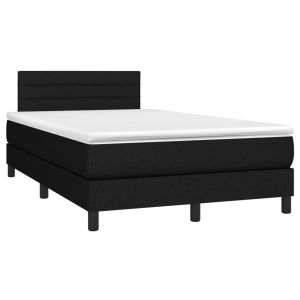 vidaXL cama box spring con colchón tela negro 120x190 cm
