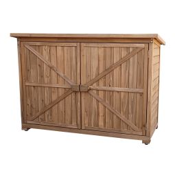 Cobertizo Armario Jardín Madera Tratada Izela  128*52*88cm The HomeWeeks