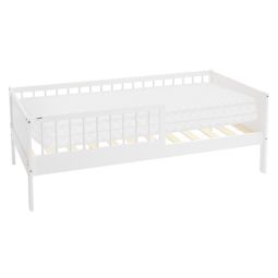 Cama infantil 80 x 160 cm madera pino blanco con colchón espuma fría