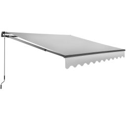 Toldo con brazo articulado y soporte pared, 250 x 200 cm, gris claro