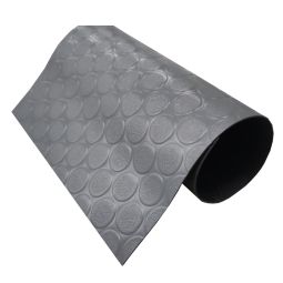 Suelo PVC| 100% caucho| botones gris| 1mm| 140x400cm