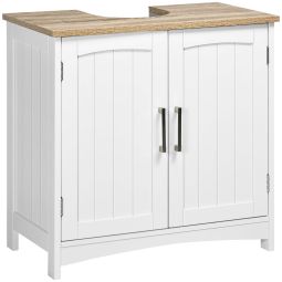 Armario de baño 60x33x60 cm mdf color blanco kleankin, hogar - baño