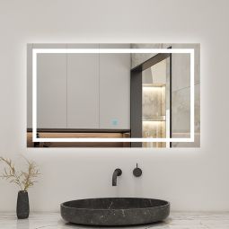 Aica espejo de baño LED 100 x 60 cm, antivaho, brillo regulable