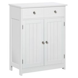Armario de baño 60x30x75 cm mdf color blanco kleankin, hogar - baño
