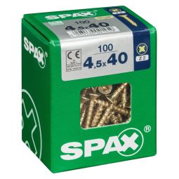 Caja 100 unid. Tornillo madera cabeza plana yellox 4,5x40mm