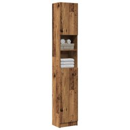 Armario de baño madera de ingeniería madera vieja 32x25,5x190cm