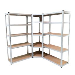 Pack 2 Estanterías y 1 Esquinera Metálicas Galvanizadas 180×160x160 THW