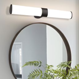 Nettlife lámpara de pared para baño LED negro 35x12.8