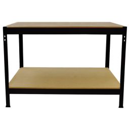 Mesa de trabajo q-rax de acero sin tornillos negra 120cm x 60cm x 90cm