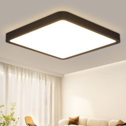 Nettlife lámpara LED  para baño, 23 w, lámpara plana negra, 23 cm, lámpara