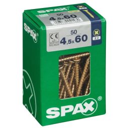Caja 50 unid. Tornillo madera cabeza plana yellox 4,5x60mm