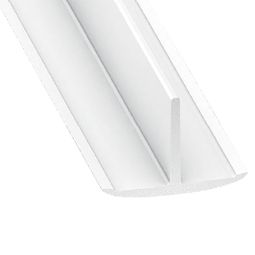 Perfil en t de pvc blanco 260 x 2,5 x 1,8 cm